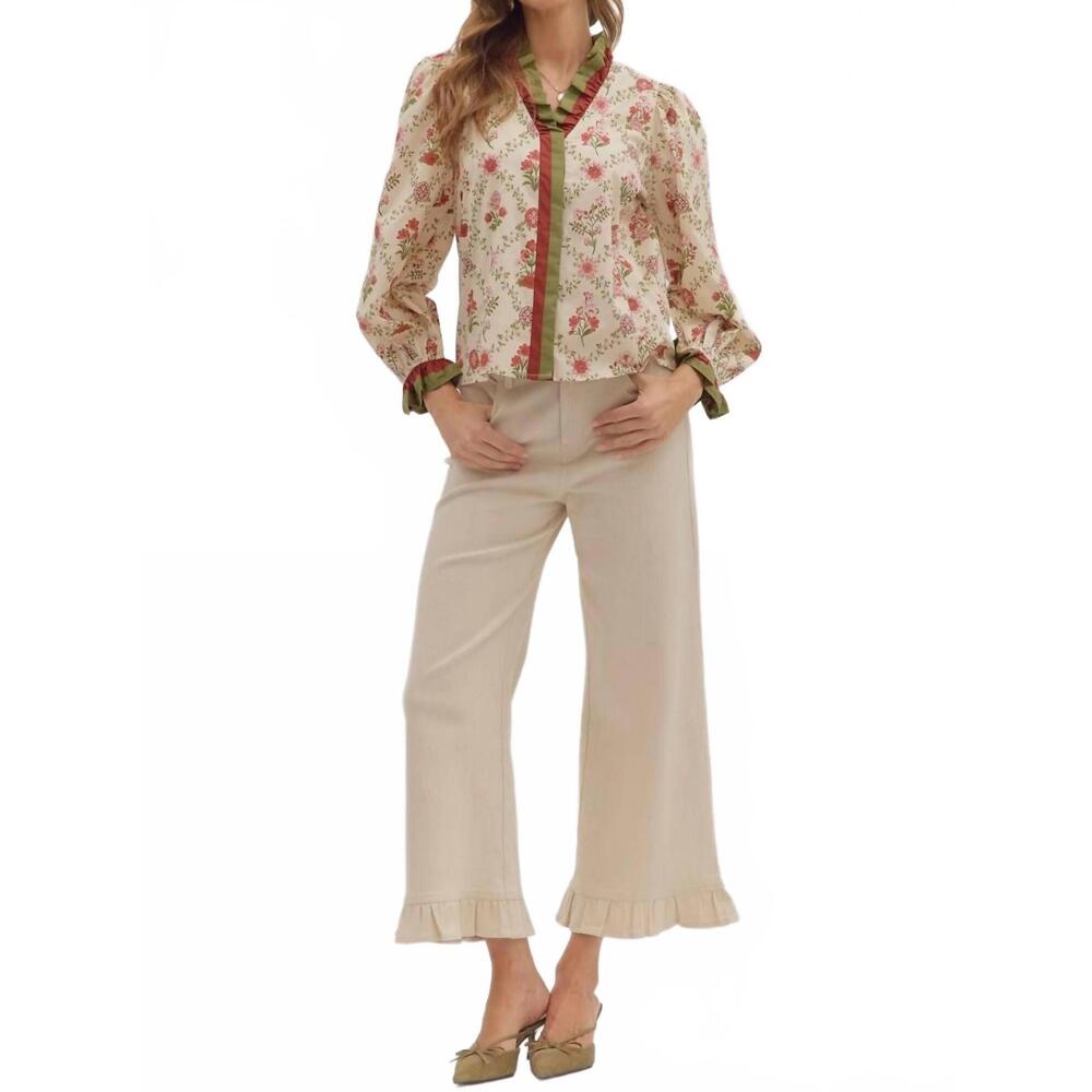 NEW ENTRO feelin' like fall long sleeve top in ecru - Picture 8 of 8
